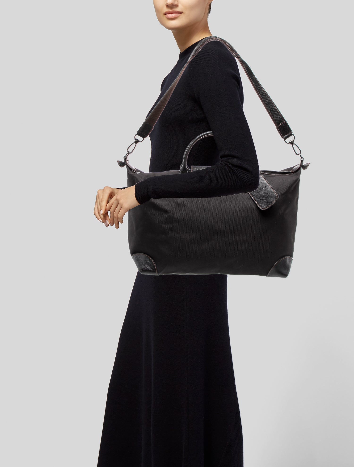 Longchamp Canvas Boxford w/ Strap Large