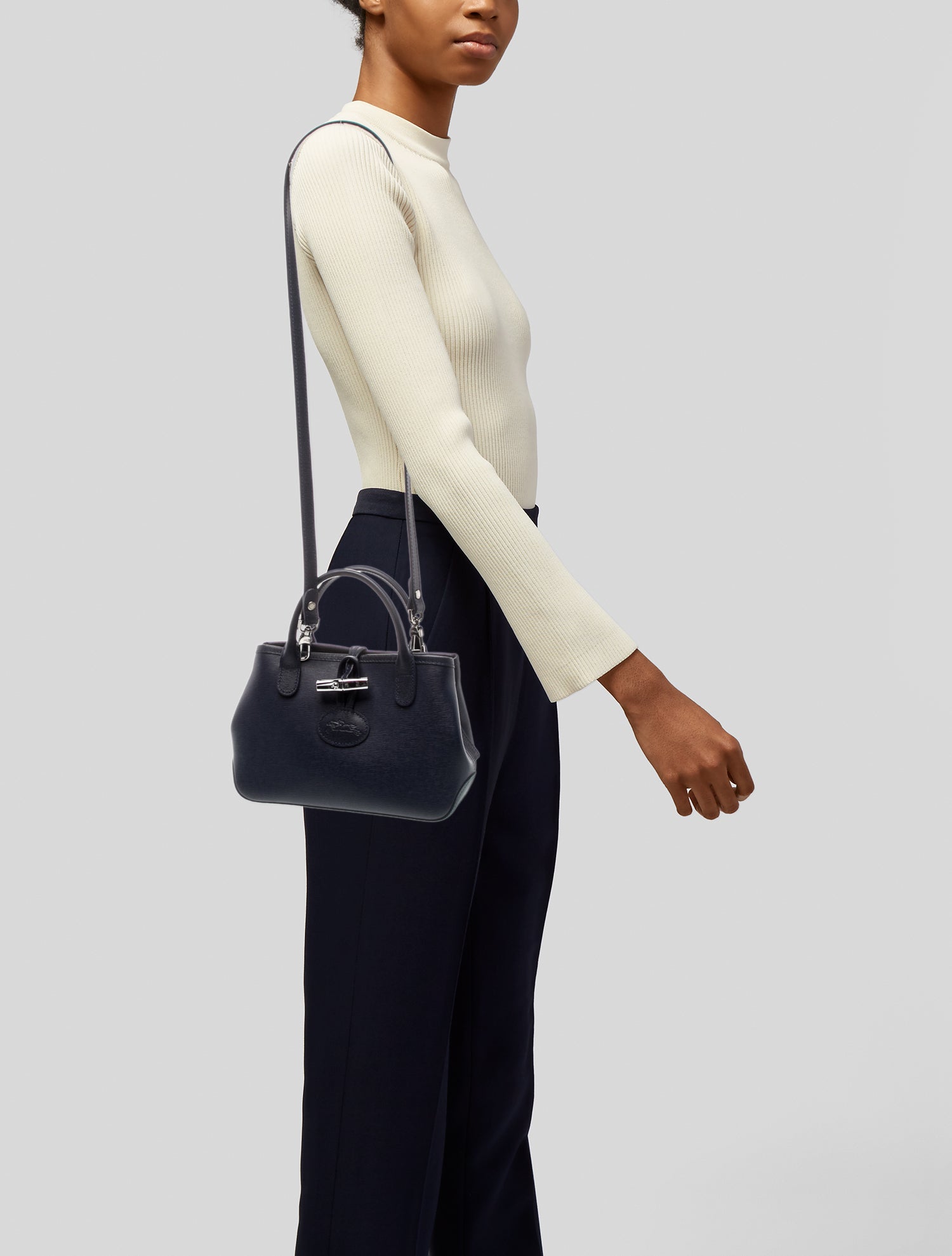 Longchamp Leather Top Handle Bag