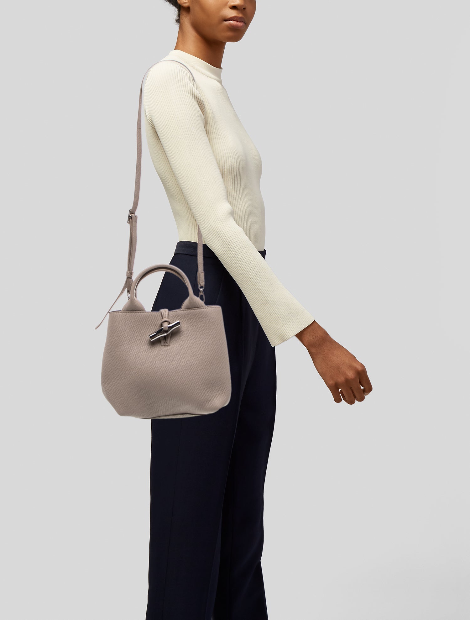 Longchamp Leather Le Roseau Medium