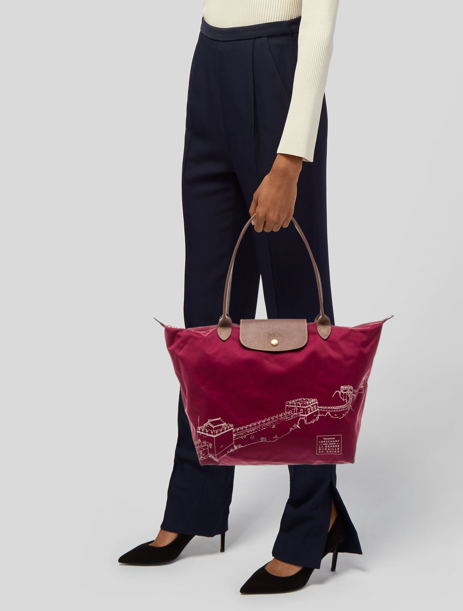 Longchamp Le Foulonne Double Zip Small Leather Crossbody - Blue