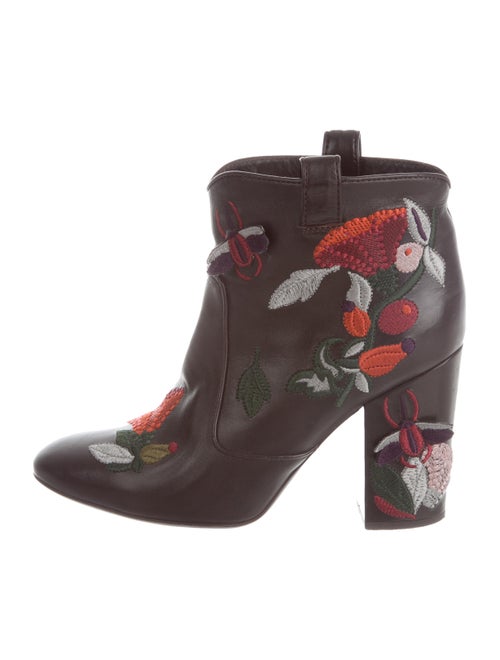 Laurence Dacade Embroidered Ankle Boots Brown