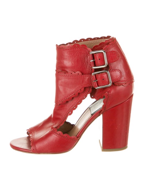 Laurence Dacade Leather T-Strap Pumps Red