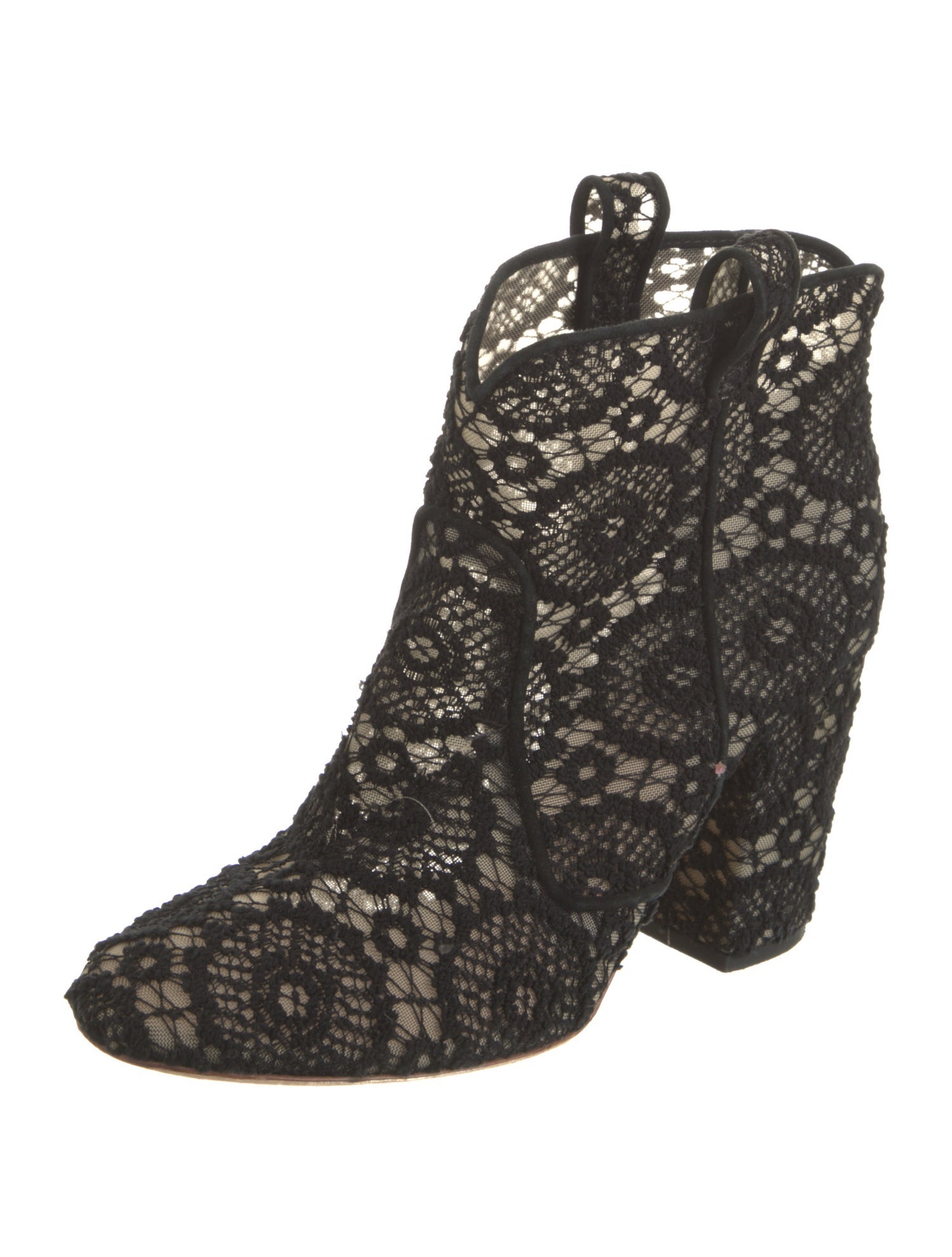 Laurence Dacade Lace Pattern Lace Trim Embellishment Boots