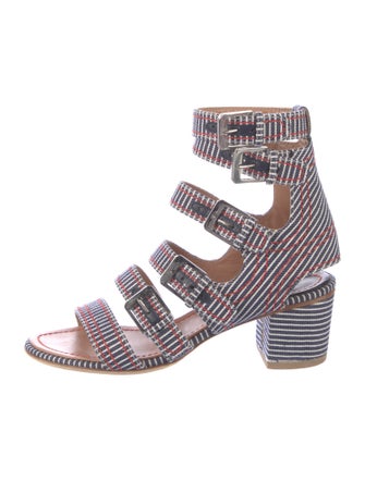 Laurence Dacade Canvas Striped Gladiator Sandals