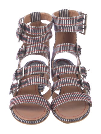 Laurence Dacade Canvas Striped Gladiator Sandals