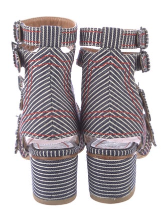 Laurence Dacade Canvas Striped Gladiator Sandals