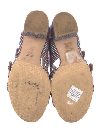 Laurence Dacade Canvas Striped Gladiator Sandals