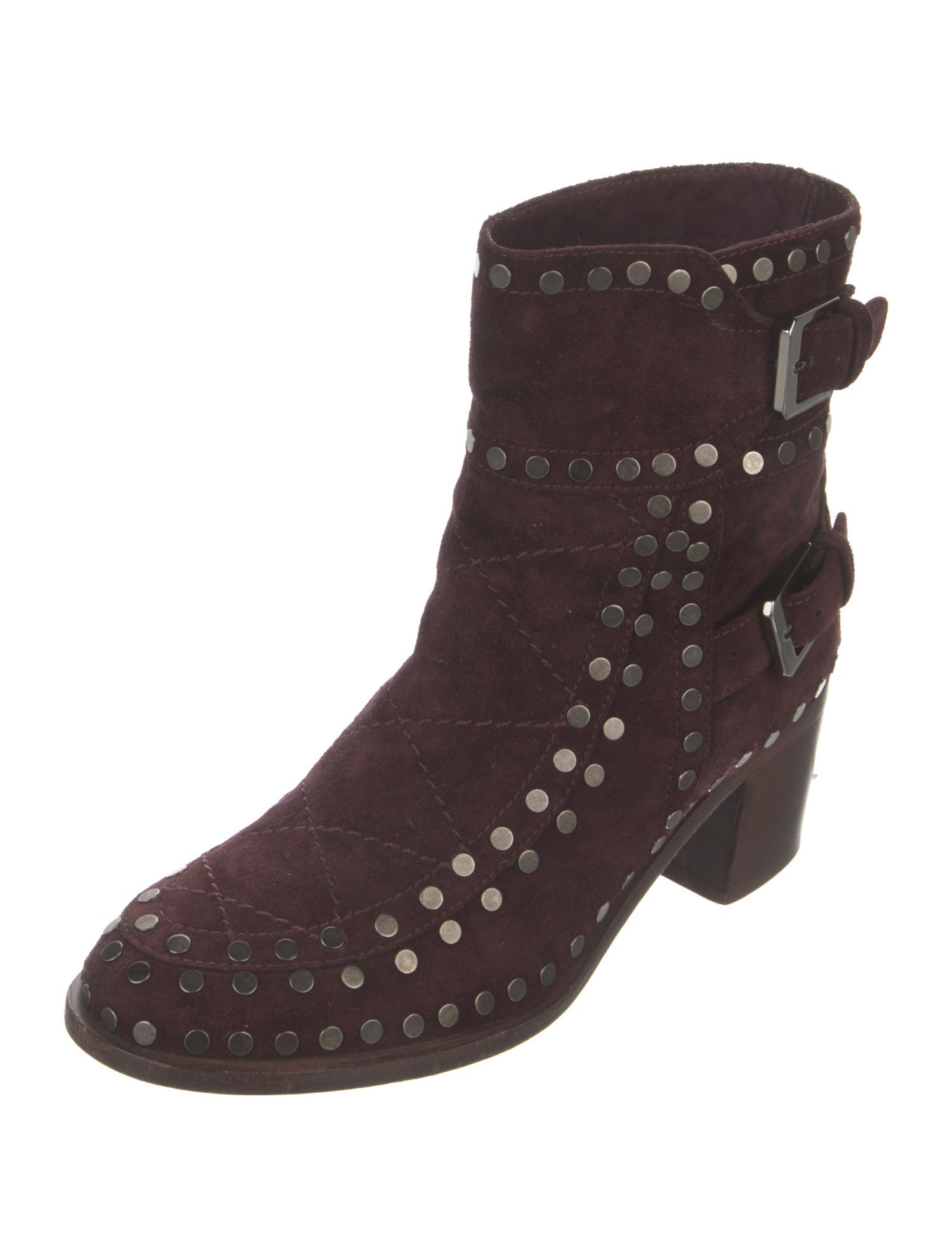 Laurence Dacade Suede Studded Accents Combat Boots