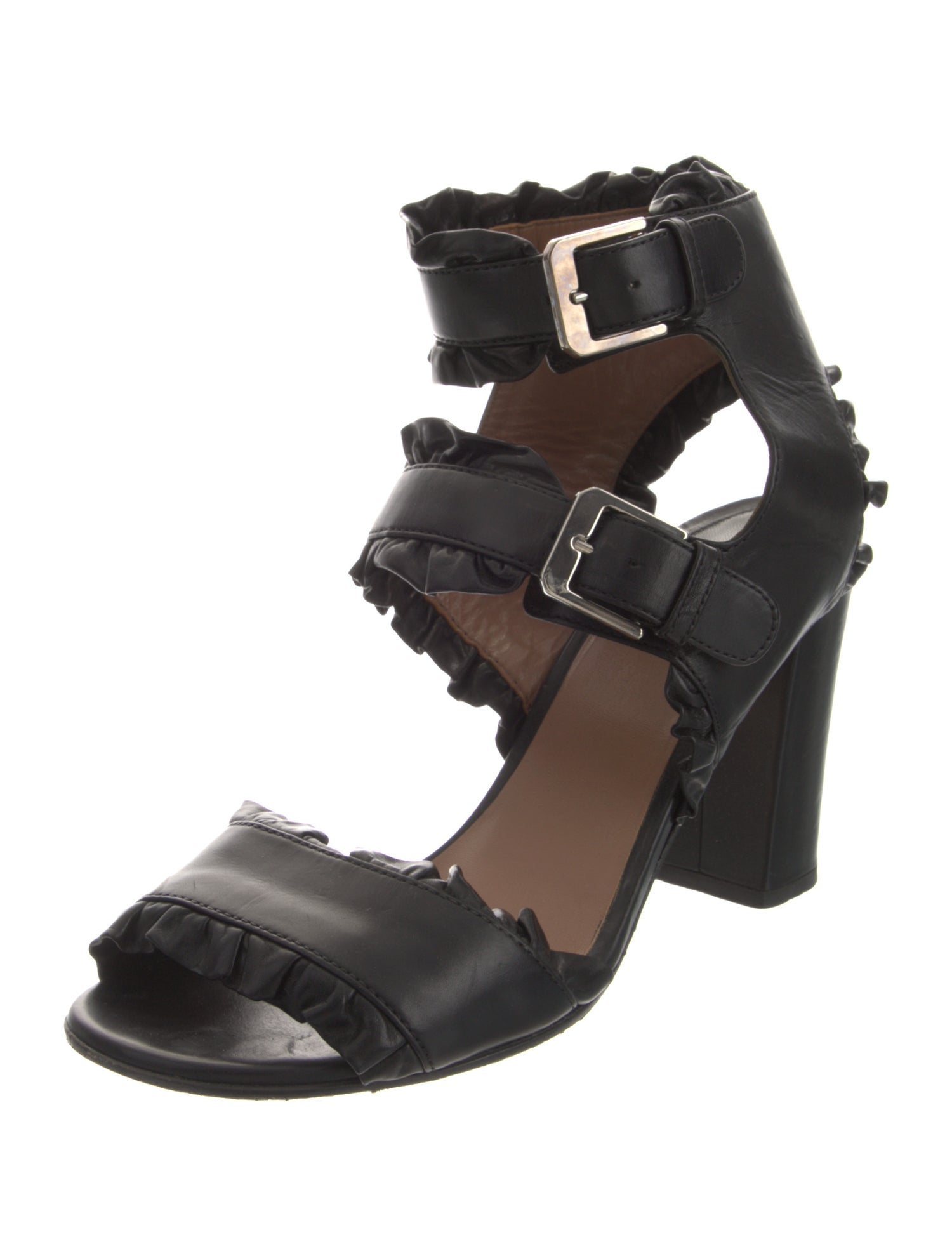 Laurence Dacade Leather Ruffle Embellishment Pumps