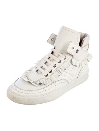 Laurence Dacade Leather Ruffle Embellishment Sneakers