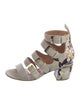 Laurence Dacade Canvas Floral Print Gladiator Sandals