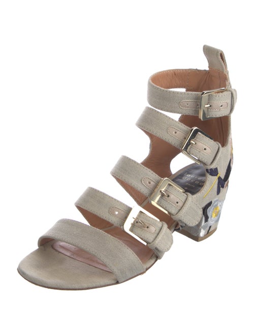 Laurence Dacade Canvas Floral Print Gladiator Sandals