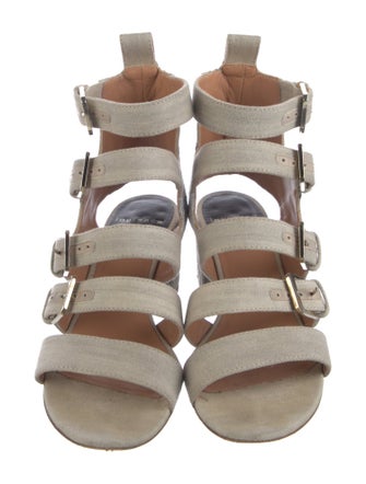 Laurence Dacade Canvas Floral Print Gladiator Sandals