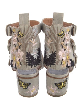 Laurence Dacade Canvas Floral Print Gladiator Sandals