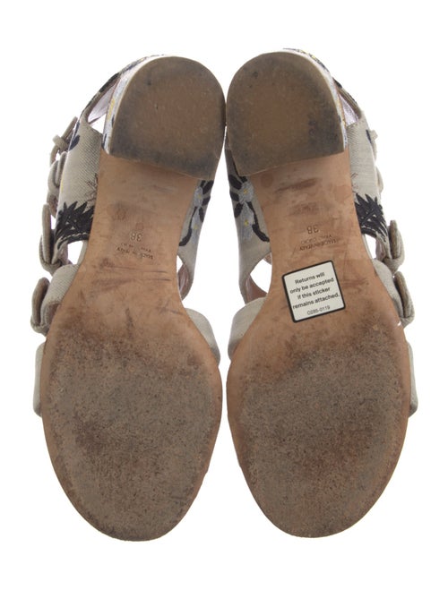 Laurence Dacade Canvas Floral Print Gladiator Sandals