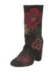 Laurence Dacade Suede Floral Print Sock Boots
