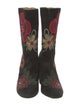 Laurence Dacade Suede Floral Print Sock Boots