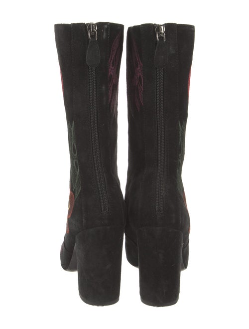 Laurence Dacade Suede Floral Print Sock Boots