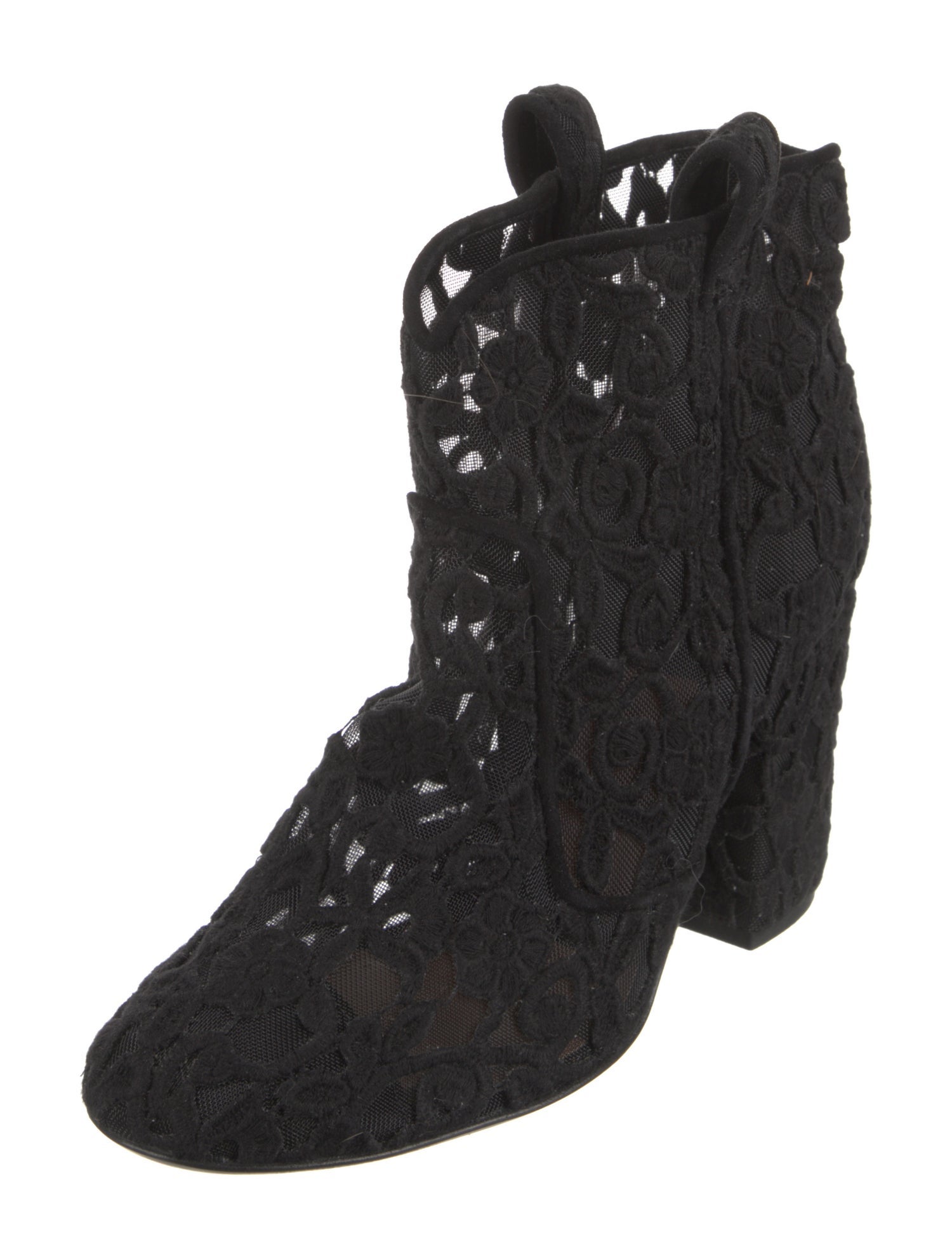 Laurence Dacade Mesh Embroidered Accent Combat Boots