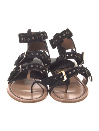 Laurence Dacade Suede Eyelet Trim Gladiator Sandals