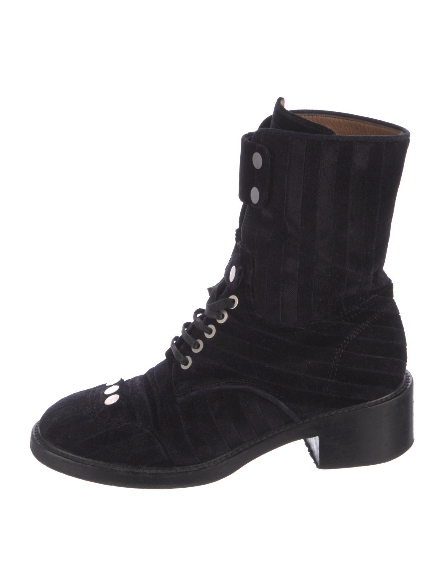 Laurence Dacade Velvet Combat Boots