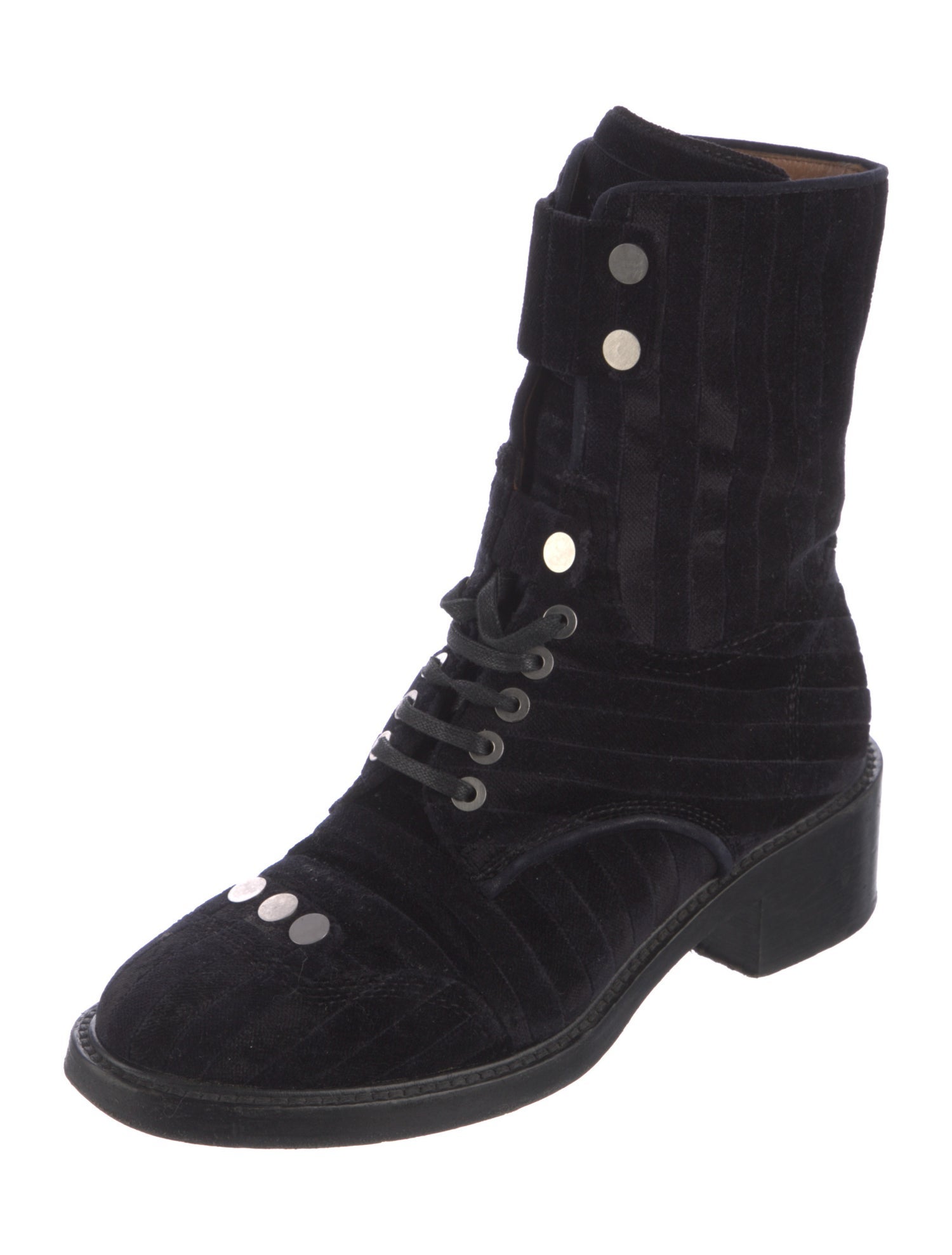 Laurence Dacade Velvet Combat Boots