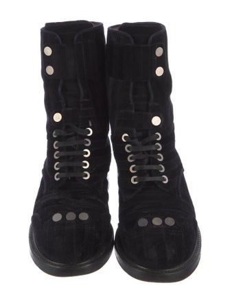 Laurence Dacade Velvet Combat Boots