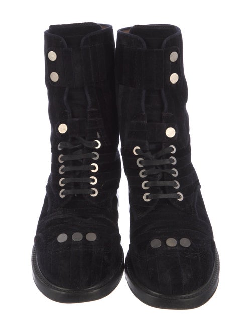 Laurence Dacade Velvet Combat Boots