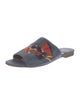 Laurence Dacade Suede Floral Print Slides