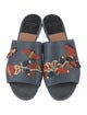 Laurence Dacade Suede Floral Print Slides