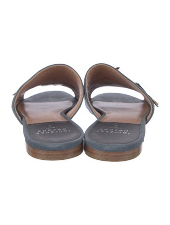 Laurence Dacade Suede Floral Print Slides