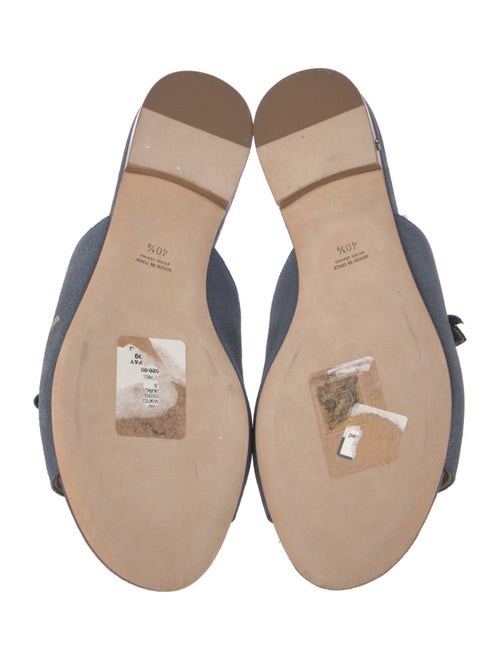 Laurence Dacade Suede Floral Print Slides