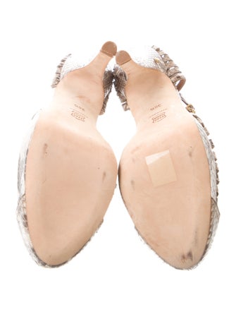 Laurence Dacade Snakeskin Animal Print D'Orsay Pumps