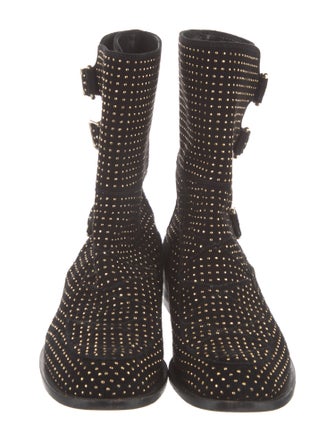 Laurence Dacade Suede Printed Moto Boots