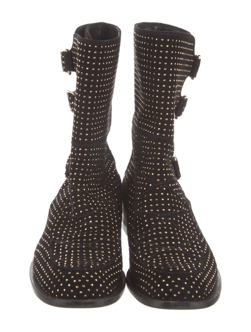 Laurence Dacade Suede Printed Moto Boots