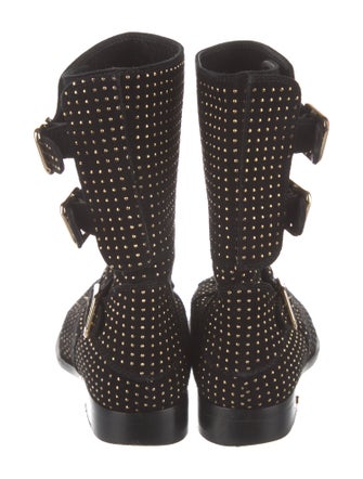 Laurence Dacade Suede Printed Moto Boots