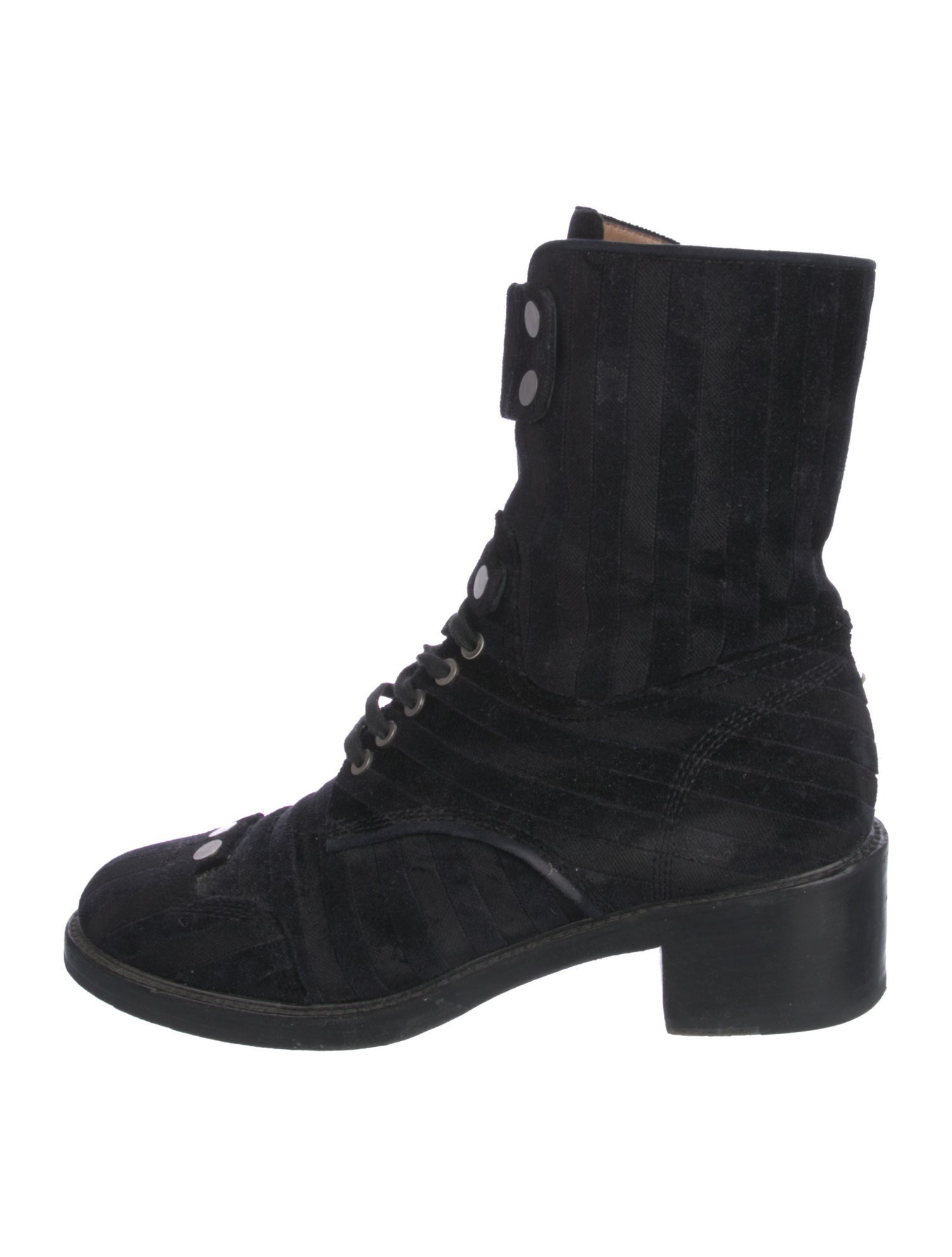 Laurence Dacade Velvet Printed Combat Boots