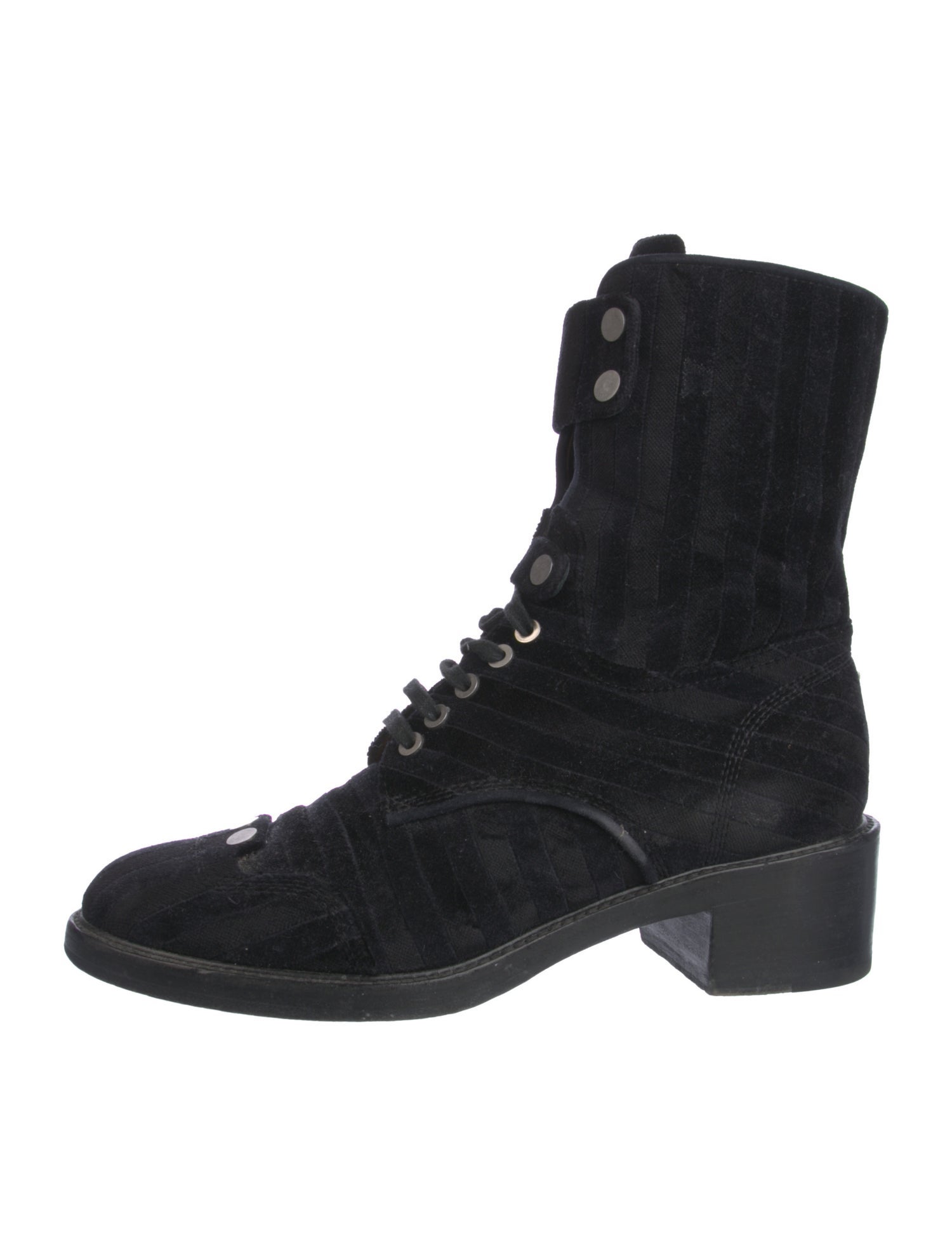Laurence Dacade Velvet Printed Combat Boots