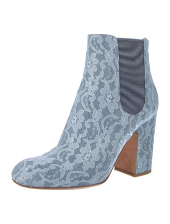 Laurence Dacade Denim Lace Pattern Chelsea Boots