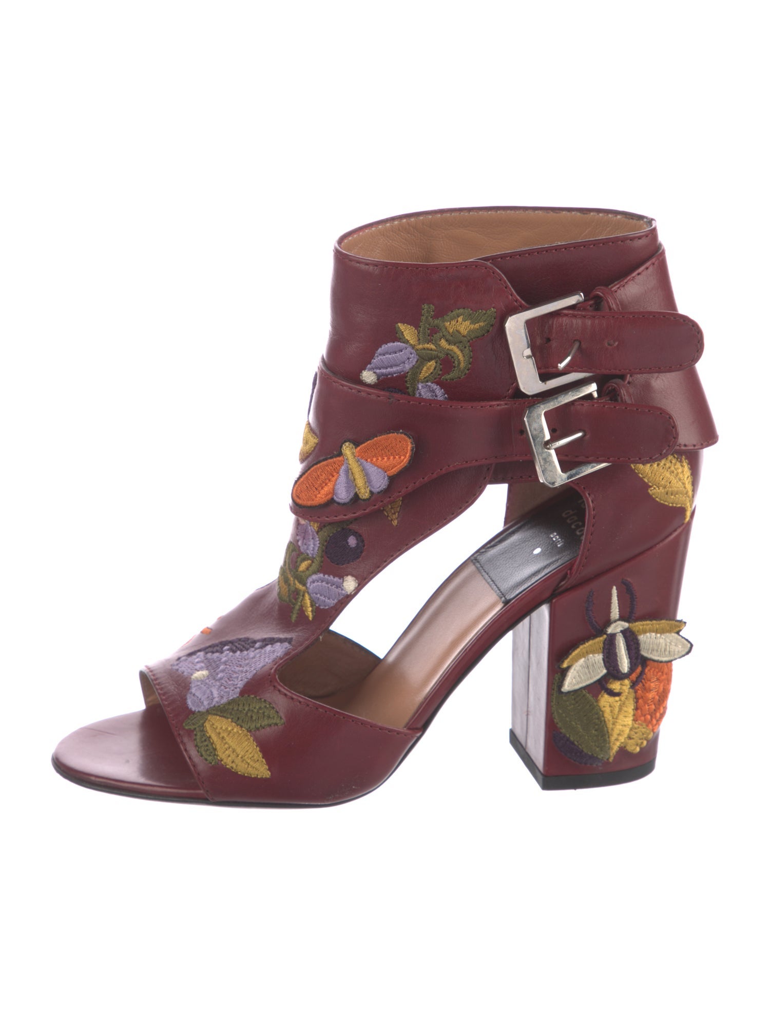 Laurence Dacade Leather Floral Print D'Orsay Pumps