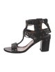 Laurence Dacade Leather Studded Accents T-Strap Sandals