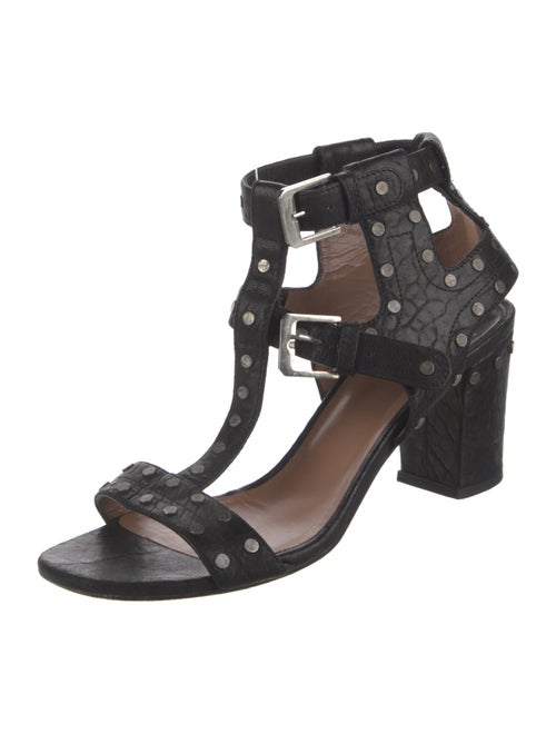 Laurence Dacade Leather Studded Accents T-Strap Sandals