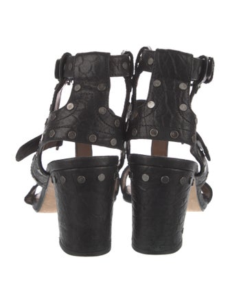 Laurence Dacade Leather Studded Accents T-Strap Sandals