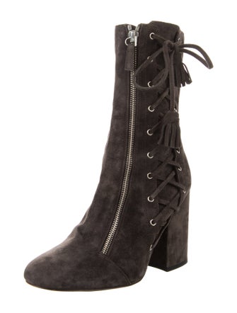 Laurence Dacade Suede Tassel Accents Lace-Up Boots