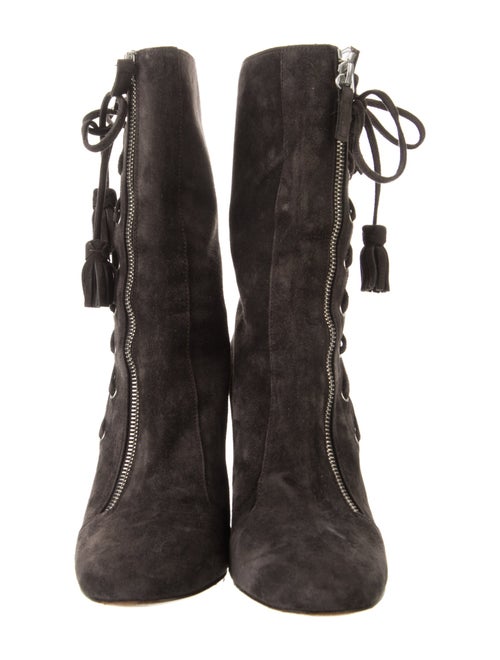 Laurence Dacade Suede Tassel Accents Lace-Up Boots
