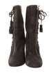 Laurence Dacade Suede Tassel Accents Lace-Up Boots