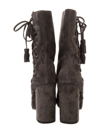 Laurence Dacade Suede Tassel Accents Lace-Up Boots