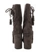 Laurence Dacade Suede Tassel Accents Lace-Up Boots