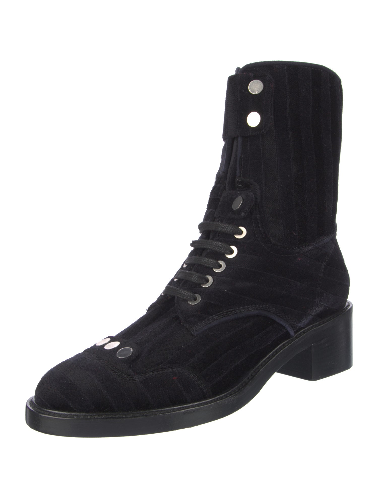 Laurence Dacade Velvet Combat Boots