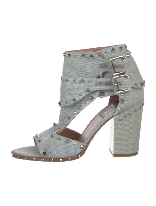 Laurence Dacade Denim Studded Accents Gladiator Sandals